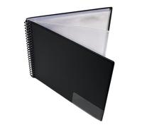ggm® Marching Folder / Music Folder - Foil Pockets with Label Pocket, Black, Water-Repellent & Robust, Pocket Size: Landscape Format Pocket Size: 14.5 x 18.5 cm, Made in Germany (30 Pockets)