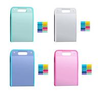 Ggnaxivs 4Pcs A4 File Folders, Vertical A4 File Organizer with Handle with Portable 13 Pockets for Student, Business