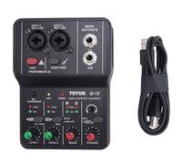 Ggnaxivs Q-12 Sound Card Audio Mixer Sound Board Console Desk System Interface 4 Channel 48V Power Stereo Computer Sound Card