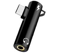 Ggnaxivs Type-C Audio Adapter Hook Call Music Charging 2-in-1 3.5mm Round Hole Earphone Converter