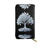 GGNKDL A big tree covered with frost printing Women's leather long handheld wallet large capacity credit card zipper bag
