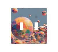 GGNKDL A colorful bubble world printing Switch cover decorative wall panel suitable for residential and commercial areas 4.5x4.5 In