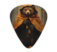 GGNKDL A little bear in a cloak Prints Guitar plectrum 12 pieces with three thickness plectrum combinations suitable for bass and ukulele
