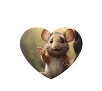GGNKDL A little mouse saying hello prints 6-piece Heart Shape car air freshener with hanging type car accessories