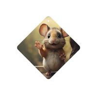 GGNKDL A little mouse saying hello prints 6-piece Square car air freshener with hanging type car accessories