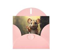GGNKDL A Little Mouse Saying Hello Prints Greeting Card - High-End Pearlescent Paper With Dazzling Sparkling Effect