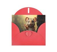 GGNKDL A Little Mouse Saying Hello Prints Greeting Card - High-End Pearlescent Paper With Dazzling Sparkling Effect