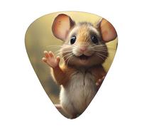 GGNKDL A little mouse saying hello Prints Guitar plectrum 12 pieces with three thickness plectrum combinations suitable for bass and ukulele