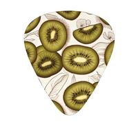 GGNKDL A piece of kiwi fruit Prints Guitar plectrum 12 pieces with three thickness plectrum combinations suitable for bass and ukulele