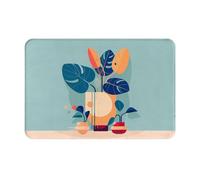 GGNKDL Anti Slip Floor mat Blue Orange Turtleback Bamboo Printing for Indoor and Outdoor Door mats, Suitable for Bedroom and Bathroom entrances 16x24in