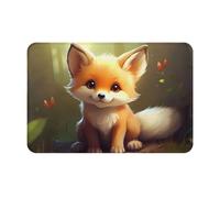 GGNKDL Anti Slip Floor mat Cute Baby Fox Printing for Indoor and Outdoor Door mats, Suitable for Bedroom and Bathroom entrances 16x24in