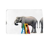 GGNKDL Anti Slip Floor mat Elephant on Colorful Ladder Printing for Indoor and Outdoor Door mats, Suitable for Bedroom and Bathroom entrances 16x24in