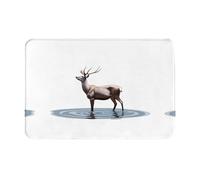 GGNKDL Anti Slip Floor mat Elk Stepping on The Water Printing for Indoor and Outdoor Door mats, Suitable for Bedroom and Bathroom entrances 16x24in