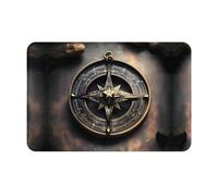 GGNKDL Anti Slip Floor mat Magical Design Norse Runes Compass Printing for Indoor and Outdoor Door mats, Suitable for Bedroom and Bathroom entrances 16x24in