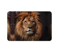 GGNKDL Anti Slip Floor mat The Lion's Gaze Printing for Indoor and Outdoor Door mats, Suitable for Bedroom and Bathroom entrances 16x24in
