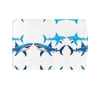 GGNKDL Anti Slip Floor mat Tribal Shark Printing for Indoor and Outdoor Door mats, Suitable for Bedroom and Bathroom entrances 16x24in
