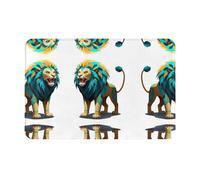 GGNKDL Anti Slip Floor mat Tribal Style Lion Printing for Indoor and Outdoor Door mats, Suitable for Bedroom and Bathroom entrances 16x24in