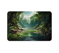 GGNKDL Anti Slip Floor mat Tropical rain Forest Printing for Indoor and Outdoor Door mats, Suitable for Bedroom and Bathroom entrances 16x24in