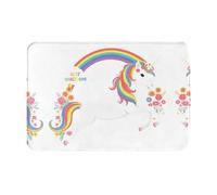 GGNKDL Anti Slip Floor mat Unicorns Across The Rainbow Printing for Indoor and Outdoor Door mats, Suitable for Bedroom and Bathroom entrances 16x24in