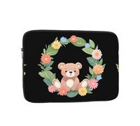 GGNKDL Bear Wreath Pattern Shockproof Portable Laptop Sleeve Bag 13 inch for Men Women Business Travel, Office Daily Use