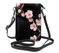 GGNKDL Beautiful peach blossom branches printing Crossbody bag, mobile phone bag, women's small wallet, a practical gift suitable for going out, exercising, and shopping