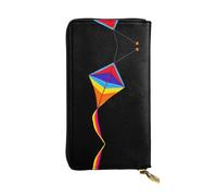 GGNKDL Big kite holding small kite printing Women's leather long handheld wallet large capacity credit card zipper bag