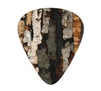 GGNKDL Birch bark texture Prints Guitar plectrum 12 pieces with three thickness plectrum combinations suitable for bass and ukulele