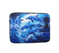 GGNKDL Blue Dolphin in The Ocean Pattern Shockproof Portable Laptop Sleeve Bag 17 inch for Men Women Business Travel, Office Daily Use
