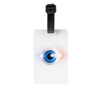 GGNKDL Blue Horror Eyeball Prints Luggage Tags and Travel Bag Tags are Suitable for Both Men and Women to Prevent Luggage