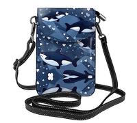 GGNKDL Blue Killer Whale printing Crossbody bag, mobile phone bag, women's small wallet, a practical gift suitable for going out, exercising, and shopping