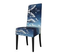 GGNKDL Blue Sky and White Clouds Prints Restaurant Chair Covers are Detachable, Super Elastic, and Washable, Suitable for Kitchens