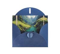 GGNKDL Boats In The Valley Prints Greeting Card - High-End Pearlescent Paper With Dazzling Sparkling Effect