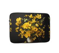 GGNKDL Bright Yellow Bouquet Pattern Shockproof Portable Laptop Sleeve Bag 17 inch for Men Women Business Travel, Office Daily Use
