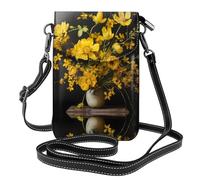 GGNKDL Bright yellow bouquet printing Crossbody bag, mobile phone bag, women's small wallet, a practical gift suitable for going out, exercising, and shopping