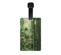 GGNKDL Butterflies in The Bamboo Forest Prints Luggage Tags and Travel Bag Tags are Suitable for Both Men and Women to Prevent Luggage
