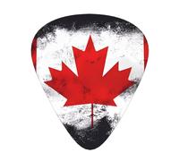 GGNKDL Canadian flag Prints Guitar plectrum 12 pieces with three thickness plectrum combinations suitable for bass and ukulele