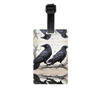 GGNKDL Cartoon Black Ravens Prints Luggage Tags and Travel Bag Tags are Suitable for Both Men and Women to Prevent Luggage