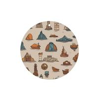GGNKDL Cartoon Castle Ship prints 6-piece Round Shape car air freshener with hanging type car accessories