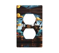 GGNKDL Cartoon pirate ship printing Dual socket wall panel household power cover durable for decorative sockets and switches