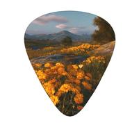 GGNKDL Chrysanthemums on the Prairie Prints Guitar plectrum 12 pieces with three thickness plectrum combinations suitable for bass and ukulele