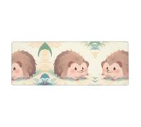 GGNKDL Chubby Hedgehog Prints Gaming Mouse pad XXL Large Mouse Mat Long Extended Mouse Pad Desk Mat Non-Slip Rubber Mice Pads Stitched Edges Thin Pad 31.5 x 11.8 x 0.12 in