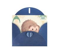GGNKDL Chubby Hedgehog Prints Greeting Card - High-End Pearlescent Paper With Dazzling Sparkling Effect