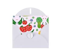 GGNKDL Circles On Vegetables Prints Greeting Card - High-End Pearlescent Paper With Dazzling Sparkling Effect