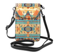 GGNKDL Circular Triangle Architecture printing Crossbody bag, mobile phone bag, women's small wallet, a practical gift suitable for going out, exercising, and shopping