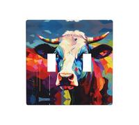 GGNKDL Colored Cows printing Switch cover decorative wall panel suitable for residential and commercial areas 4.5x4.5 In