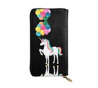 GGNKDL Colorful balloon unicorn printing Women's leather long handheld wallet large capacity credit card zipper bag