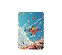 GGNKDL Colorful butterflies flying all over the sky prints 6-piece Rectangle car air freshener with hanging type car accessories