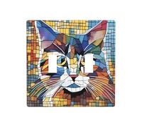 GGNKDL Colorful Cats printing Switch cover decorative wall panel suitable for residential and commercial areas 4.5x4.5 In