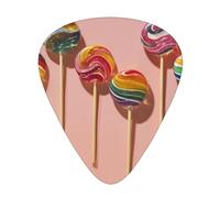 GGNKDL Colorful lollipop Prints Guitar plectrum 12 pieces with three thickness plectrum combinations suitable for bass and ukulele