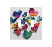 GGNKDL Colorful pieces of love printing Switch cover decorative wall panel suitable for residential and commercial areas 4.5x4.5 In